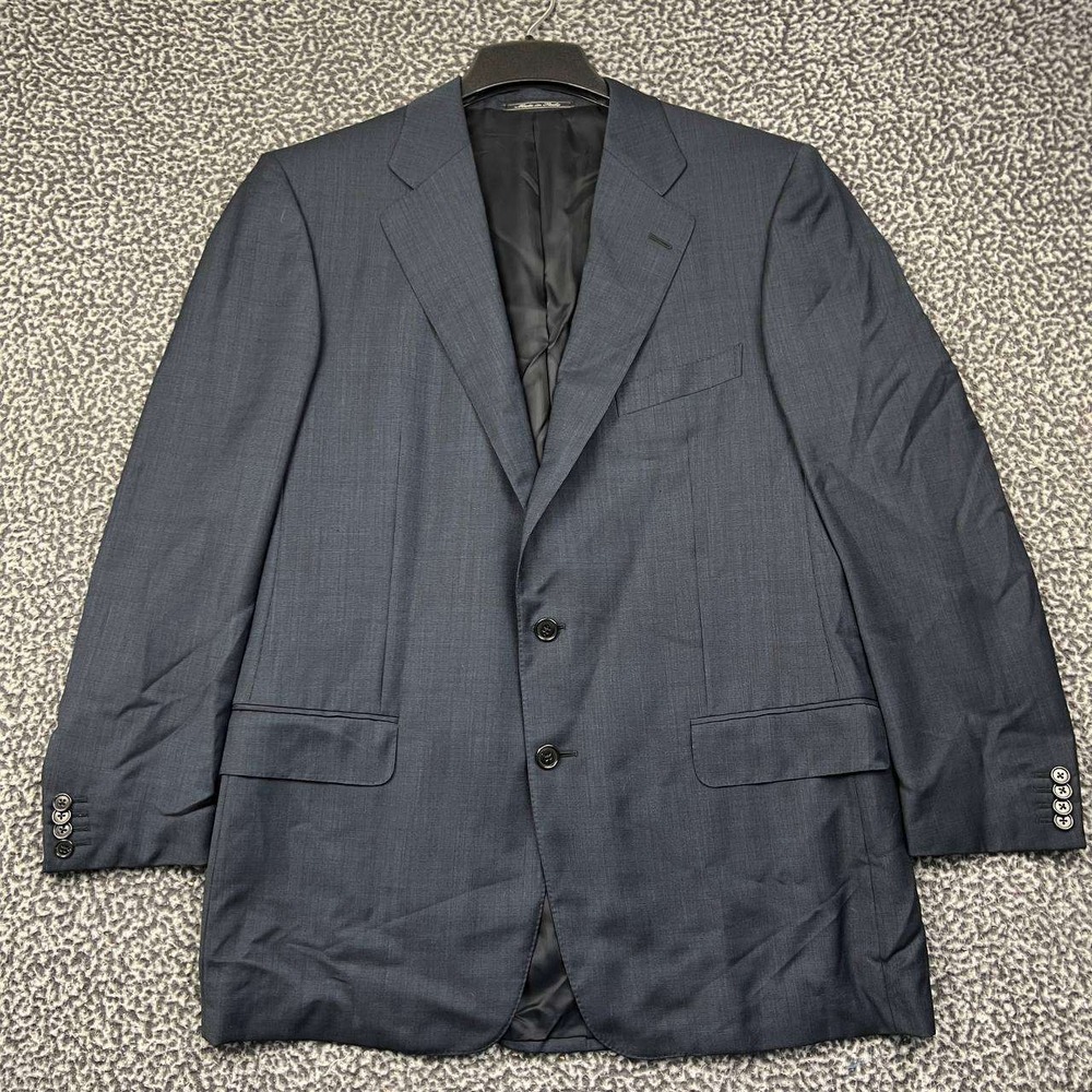 Ermenegildo Zegna Trofeo Suit Jacket Blazer Men 44R Blue‎ Two Button Wool Italy